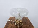 Tafellamp - Glas, Messing - Glas en messing gelakte lamp