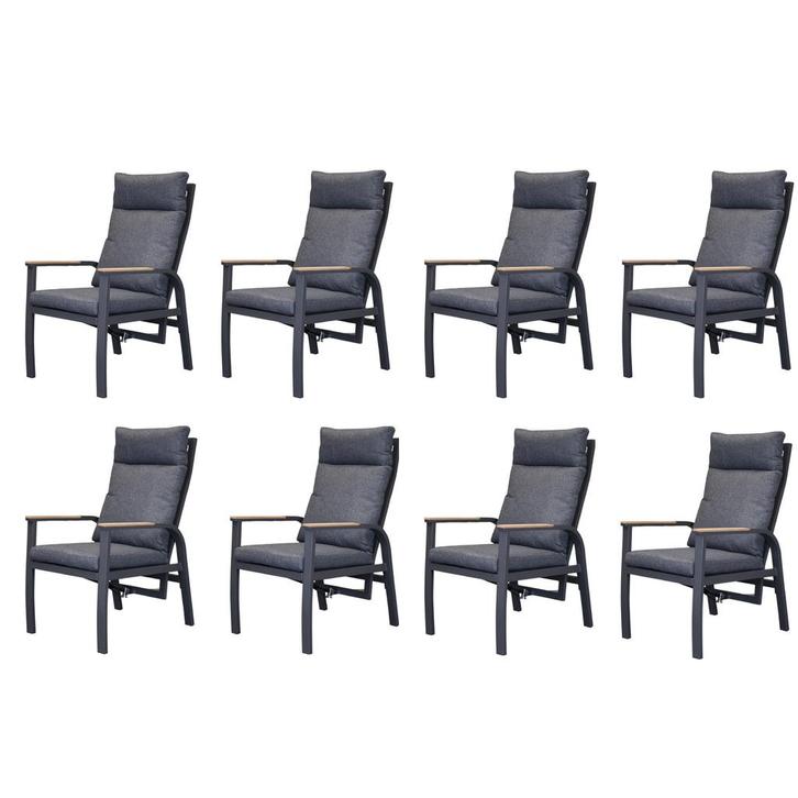 Kota dining tuinstoel verstelbaar antraciet aluminium set, Tuin en Terras, Tuinstoelen, Nieuw, Aluminium, Ophalen of Verzenden