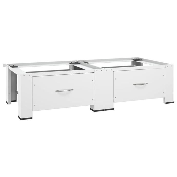 vidaXL Wasmachine- en drogerverhoger dubbel met lades wit, Witgoed en Apparatuur, Wasmachines, Nieuw, Verzenden