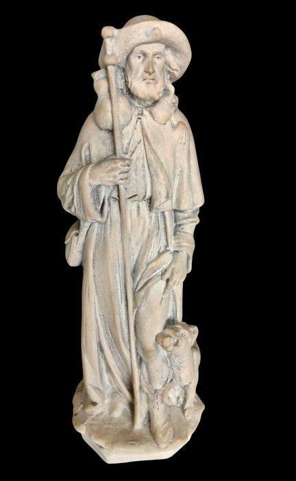 Beeldhouwwerk - Sint Rochus - 32 cm - Gips - 1960-1970, Antiek en Kunst, Antiek | Boeken en Bijbels
