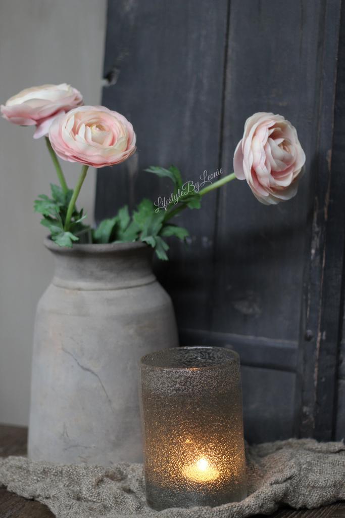 Zijden Ranonkel tak pastel pink 38 cm, Huis en Inrichting, Woonaccessoires | Kunstplanten en Kunstbloemen, Nieuw, Ophalen of Verzenden