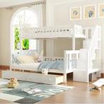 90x Kinderstapelbed met Lattenbodem en Opbergruimte – Wit, Verzenden, Nieuw