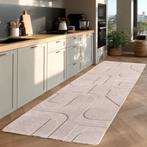 Wasbaar Vloerkleed | Pompei | Vormen | Crème | 80x250 cm, Huis en Inrichting, Stoffering | Tapijten en Kleden, Verzenden, Nieuw