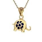 Gouden olifant hanger met sodaliet 14 krt, Ophalen of Verzenden, Nieuw