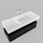 Badkamermeubel AQS Ibiza 120 cm Solid Surface Mat Zwart Twee, Huis en Inrichting, Badkamer | Badkamermeubels, Ophalen of Verzenden