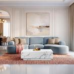 Salontafel Lasley met voet, draagkracht 45 kg - Witte marmer, Huis en Inrichting, Tafels | Salontafels, Verzenden, Nieuw