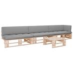 vidaXL 4-delige Loungeset pallet met kussens geïmpregneerd, Verzenden, Nieuw, Loungeset