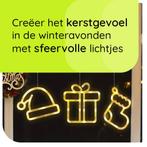 Kerstverlichting Raam Kerstsok + Kerstmuts + Kerstcadeau -, Diversen, Kerst, Verzenden, Nieuw