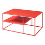 Salontafel Solund met plank 45x90x60 cm rood [en.casa], Huis en Inrichting, Tafels | Salontafels, Verzenden, Nieuw