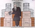 Amerika en de sancties uit 1936 op spotprent (lijst optie), Antiek en Kunst, Kunst | Litho's en Zeefdrukken, Verzenden