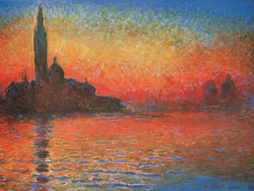 Kunstdruk Claude Monet - Crepuscolo 80x60cm, Huis en Inrichting, Woonaccessoires | Schilderijen, Tekeningen en Foto's, Nieuw, Verzenden