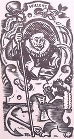 Willem van Oranje en censuur op spotprent (lijst optie), Antiek en Kunst, Verzenden