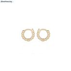 Gold plated 925 zilveren huggie hoops dots mini gold plated, Verzenden, Nieuw, Zilver