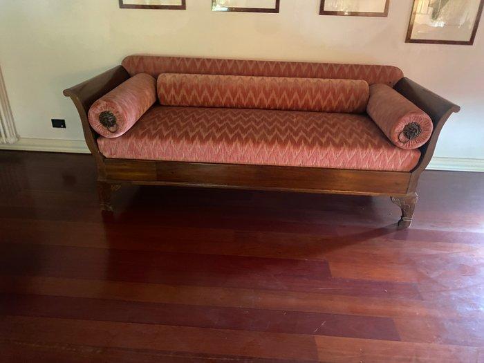 Sofa - Textiel, Walnoot, Antiek en Kunst, Antiek | Meubels | Stoelen en Banken