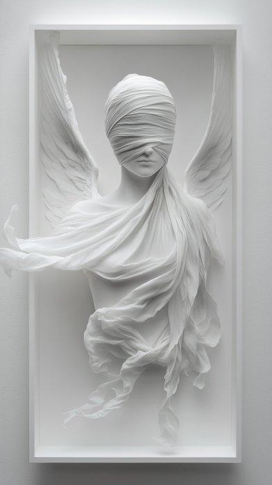 Artxlife - Abstract Silk Angel Frame [XXL], Antiek en Kunst, Antiek | Boeken en Bijbels