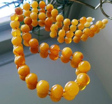 Amber Antieke vintage echte barnsteen ketting - butterscotch beschikbaar voor biedingen