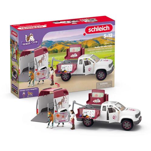 Schleich 42704 Mobiele dierenarts met aanhanger, Kinderen en Baby's, Speelgoed | Actiefiguren, Nieuw, Ophalen of Verzenden