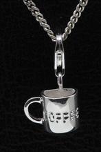 Zilveren Kopje koffie half hanger en/of bedel, Nieuw, Verzenden