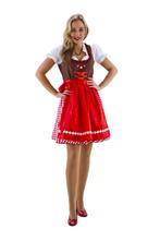 Dirndl bruin-rood/wit geruit, Verzenden, Nieuw