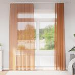 vidaXL Voile gordijnen met roedezakken 2 st terracotta, Huis en Inrichting, Verzenden, Nieuw, Bruin