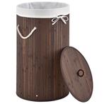 Bamboe Wasmand Curly - 55 Liter - Bruin - Incl. Waszak & Dek, Huis en Inrichting, Verzenden, Nieuw