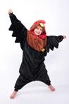 Onesie haan pak kind kip kostuum zwart 128-134 hanenpak jump