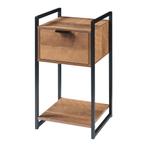 Bijzettafel Namsskogan 62x33x32 cm walnootkleurig en zwart [, Huis en Inrichting, Tafels | Bijzettafels, Verzenden, Nieuw