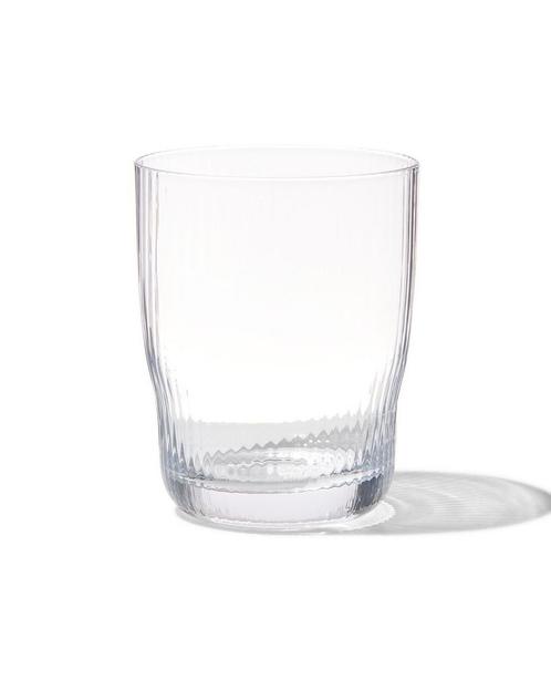 HEMA Waterglas Bergen streep reliëf 270ml, Verzamelen, Glas en Borrelglaasjes, Nieuw, Verzenden