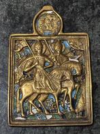 Icoon - Boris en Gleb - Brons, Emaille, Antiek en Kunst