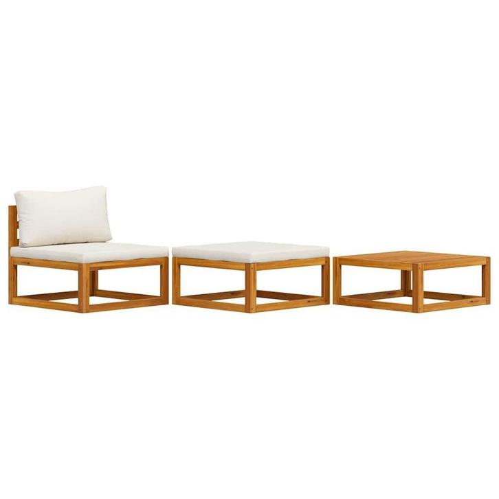 Acacia Loungeset Creme | Retourdeal | 60% Korting, Tuin en Terras, Tuinsets en Loungesets, Nieuw, Hardhout, Loungeset, Ophalen of Verzenden