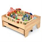 Costway 2-in-1 Houten Montessori Treinset En Speeltafel Met, Ophalen of Verzenden, Nieuw