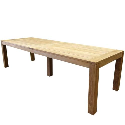 Krista dining tuintafel 300x100xH77,5 cm - poten 10 cm teak, Tuin en Terras, Tuintafels, Nieuw, Teakhout, Ophalen of Verzenden