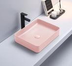 Wastafel Elena 50x40x11cm mat roze inclusief afvoerplug, Doe-het-zelf en Verbouw, Sanitair, Verzenden, Nieuw