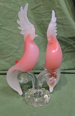 2 Sculture di Pappagalli in vetro di Murano -