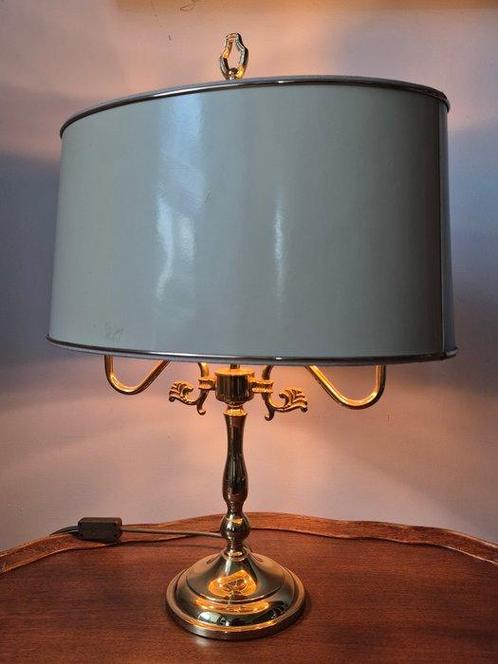 Bouillotte-Tischlampe – Messing mit Metallschirm - Lamp -, Antiek en Kunst, Curiosa en Brocante