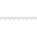 vidaXL Tuinhek met speren bovenkant (1,25-1,5)x13,6 m staal, Verzenden, Nieuw, IJzer, Minder dan 1 meter