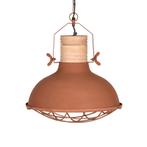 LABEL51 - Hanglamp Grid - Rust Metaal - Mangohout, Huis en Inrichting, Lampen | Hanglampen, Minder dan 50 cm, Nieuw, Industrieel