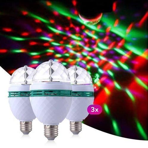 E27 LED Discolamp - RGB - Muziek gestuurd - Set van 3 stuks, Muziek en Instrumenten, Licht en Laser, Discobol, Nieuw, Geluidgestuurd