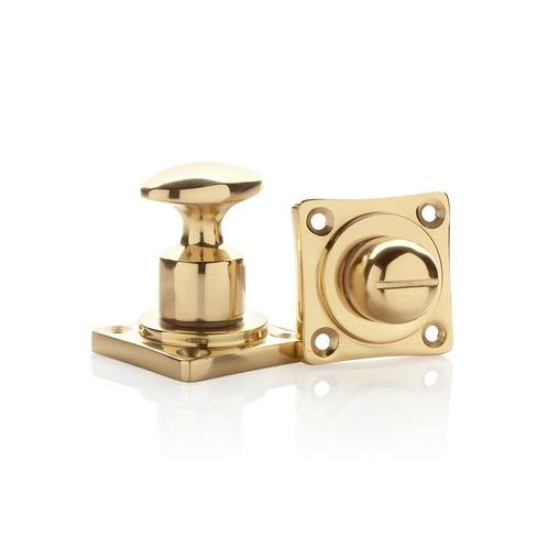 Klassieke WC draaiknop messing gelakt vierkant, Doe-het-zelf en Verbouw, Hang- en Sluitwerk, Slot, Nieuw, Koper of Messing, Ophalen of Verzenden