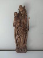Snijwerk, Heiligenfigur - Madonna mit Krone und Zepter mit, Antiek en Kunst