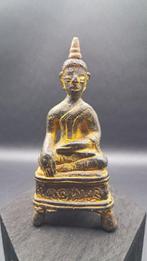 Beeldje - Buddha antico in bronzo con doratura originale –, Antiek en Kunst