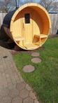 Barrelsauna, buiten sauna, vurenhout ø 190 cm, 250 cm lang.