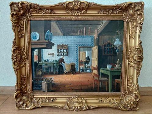 Evert van Berge [1924-2013] - Moederlijke zorg voor slapend, Antiek en Kunst, Kunst | Schilderijen | Klassiek