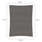 Rechthoek schaduwdoek - Grijs - Waterdoorlatend - 2,0 x 4,0, Ophalen of Verzenden, Nieuw