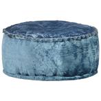 vidaXL Poef rond 40x20 cm fluweel blauw, Huis en Inrichting, Banken | Voetenbanken en Poefen, Verzenden, Nieuw