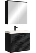 Badkamermeubel Etna 60cm mat zwart Badmeubel met spiegelkast, Huis en Inrichting, Verzenden, Nieuw, Wastafelkast