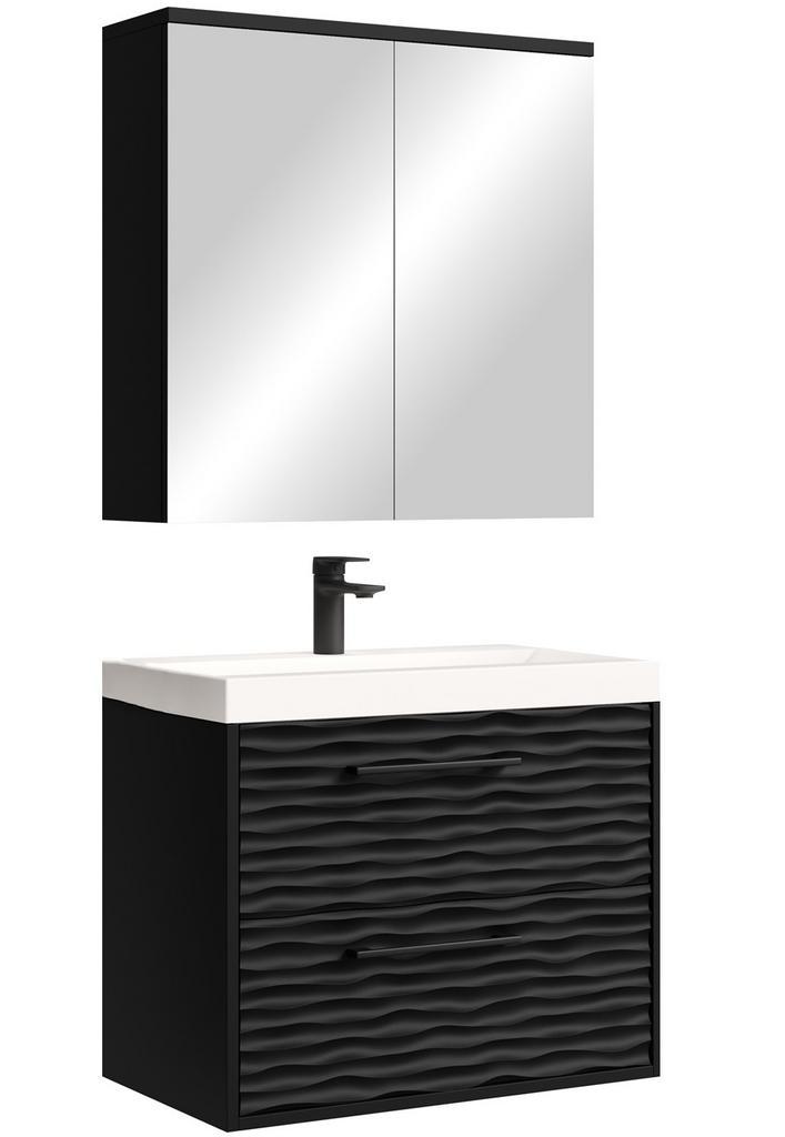 Badkamermeubel Etna 60cm mat zwart Badmeubel met spiegelkast, Huis en Inrichting, Badkamer | Badkamermeubels, Nieuw, Wastafelkast
