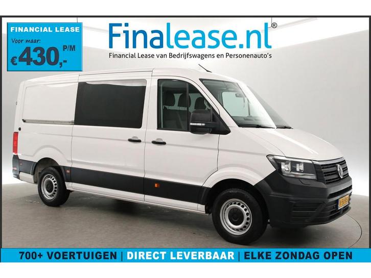 Volkswagen Crafter 35 2.0 TDI L3H2 177PK Dubbel Cabine Navi, Auto's, Bestelauto's, Lease, Handgeschakeld, Diesel, Wit, Volkswagen