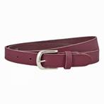 Landley Dames Riem Leer Gestikt - 2,5 cm - Bordeaux - 105, Verzenden, Nieuw, Rood, 3 tot 5 cm