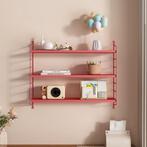 Wandrek Strängnäs met 3 planken staal watermelon rood 50x60x, Verzenden, Nieuw